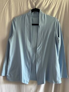 L.L. Bean Supima Cotton Light Blue Open Front Cardigan Cottagecore